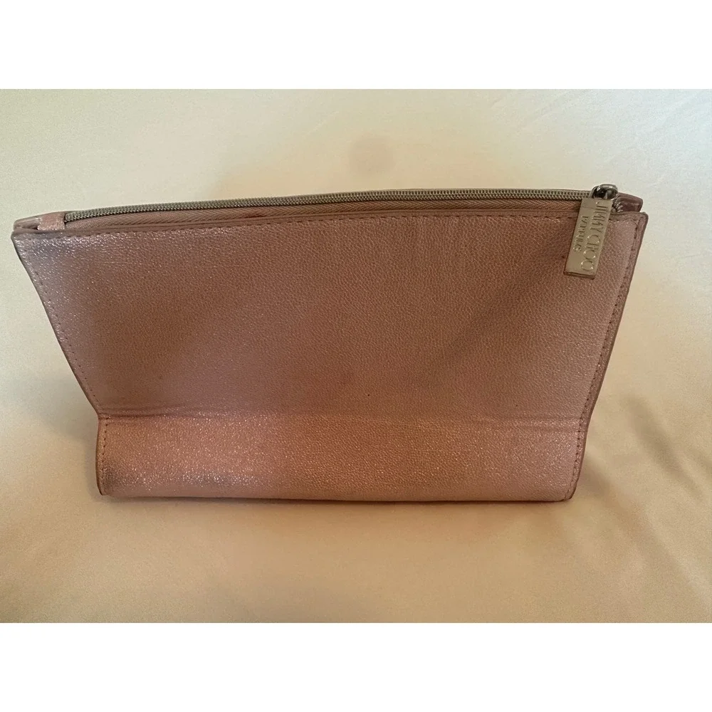 Jimmy Choo Parfums‎ Rose Gold Metallic Cosmetic Makeup Bag Pouch